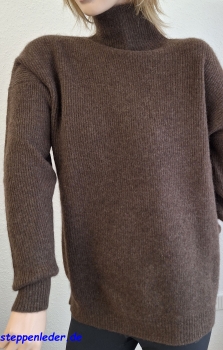 Preview: Damen-Rollkragenpullover aus 70% Yak und 30% Schafwolle in braun; Größe XL; aus der Mete ® Collection